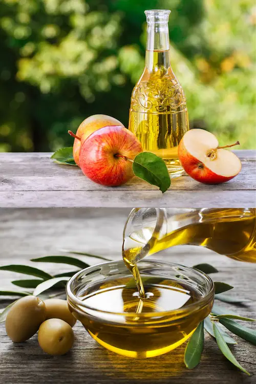 Apple cider vinegar and olive oil