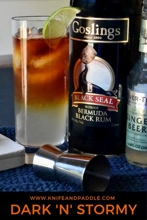 Dark 'N' Stormy Cocktail, Gosling's Black Strap Rum and ginger beer