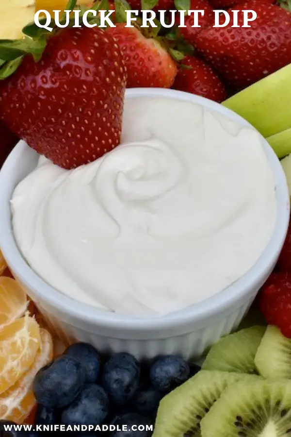 Strawberry dipped in fruit dip