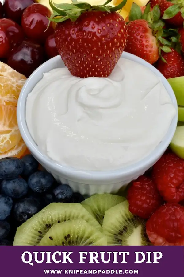 Dipped strawberry with fruit and fruit dip