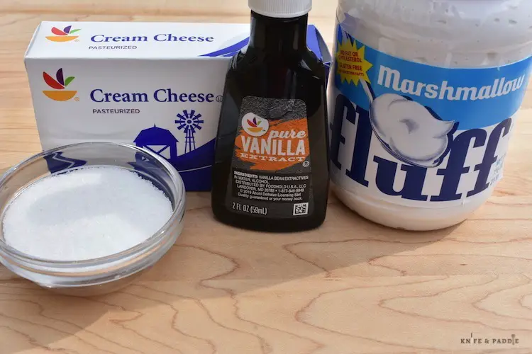 Sugar, cream cheese, pure vanilla extract and marshmallow fluff