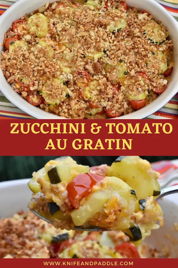 Zucchini and tomato au gratin