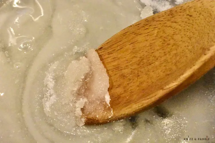 Sugar, Karo syrup and water in a small saucepan