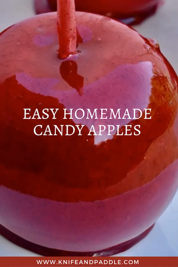 Easy Homemade Candy Apples on parchment paper