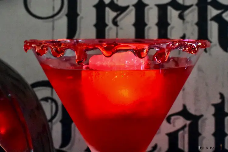 Vampire Blood Cocktail with a LED ice cube