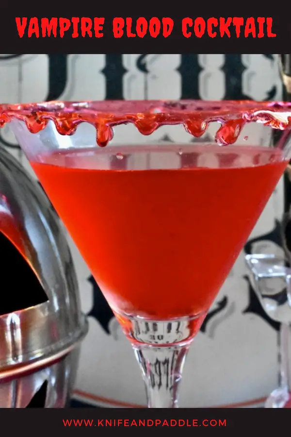 Vampire Blood Cocktail in a Blood Dripped Glass