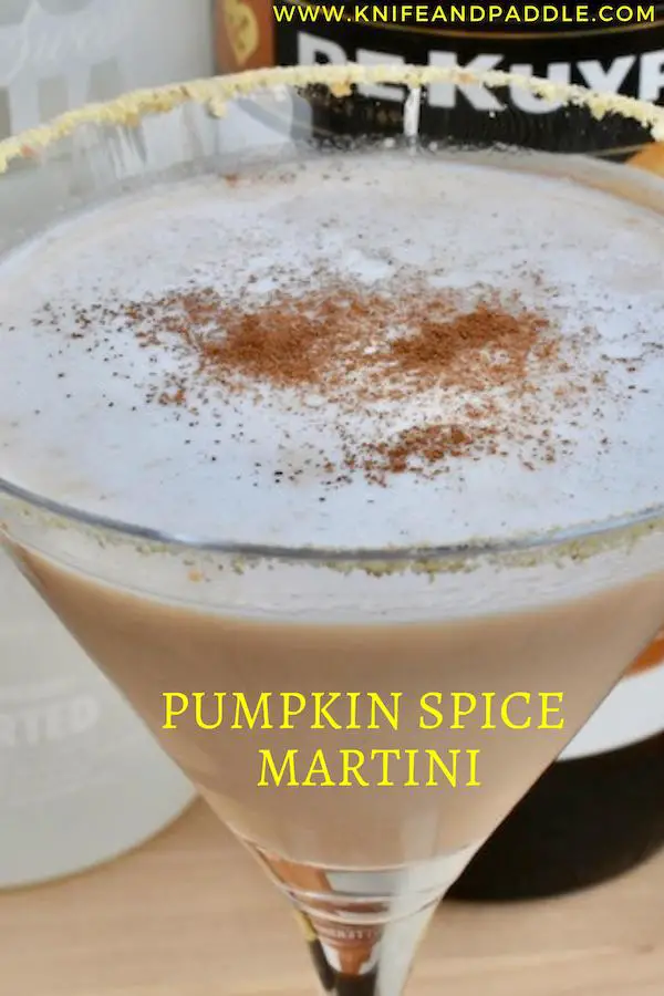 Pumpkin Spice Martini in a graham cracker rimmed glass