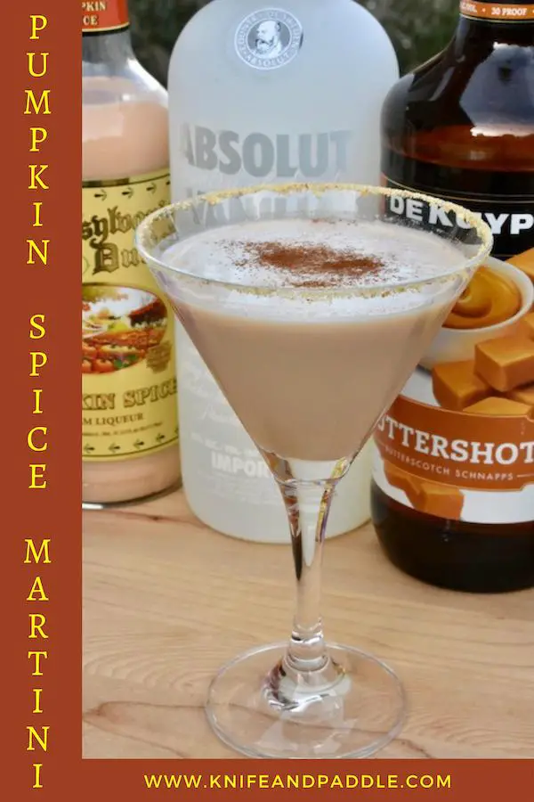 Pumpkin Spice Martini in a graham cracker rimmed glass