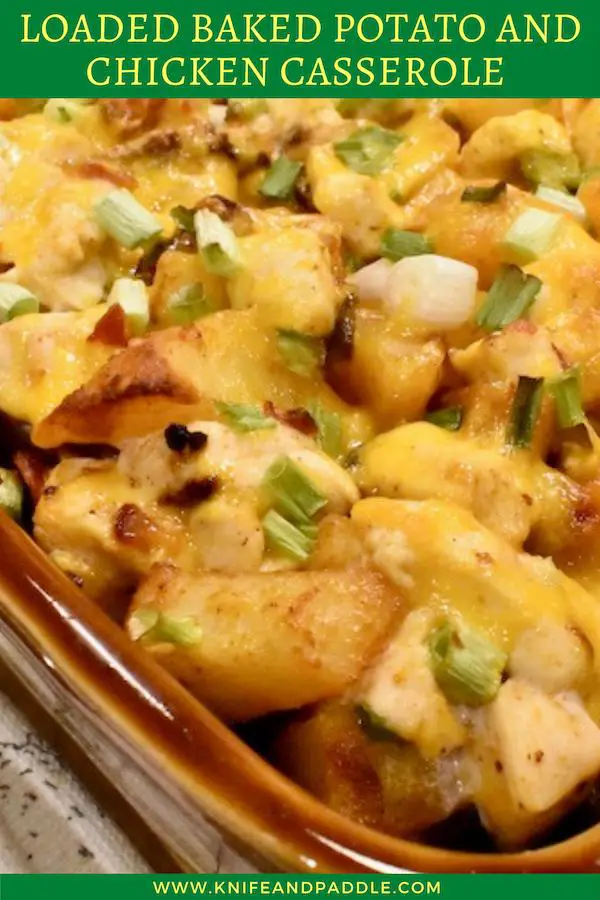 Loaded Baked Potato and Chicken Casserole • www.knifeandpaddle.com