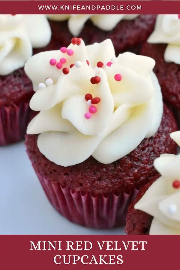 Mini Red Velvet Cupcakes on a plate