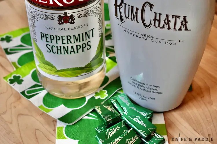 Peppermint schnapps, Rum Chata and candies