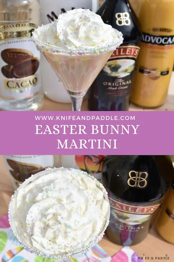 Cream de Cocoa, Malibu, Bailey's Irish Cream, Advocaat and Easter Bunny Martini