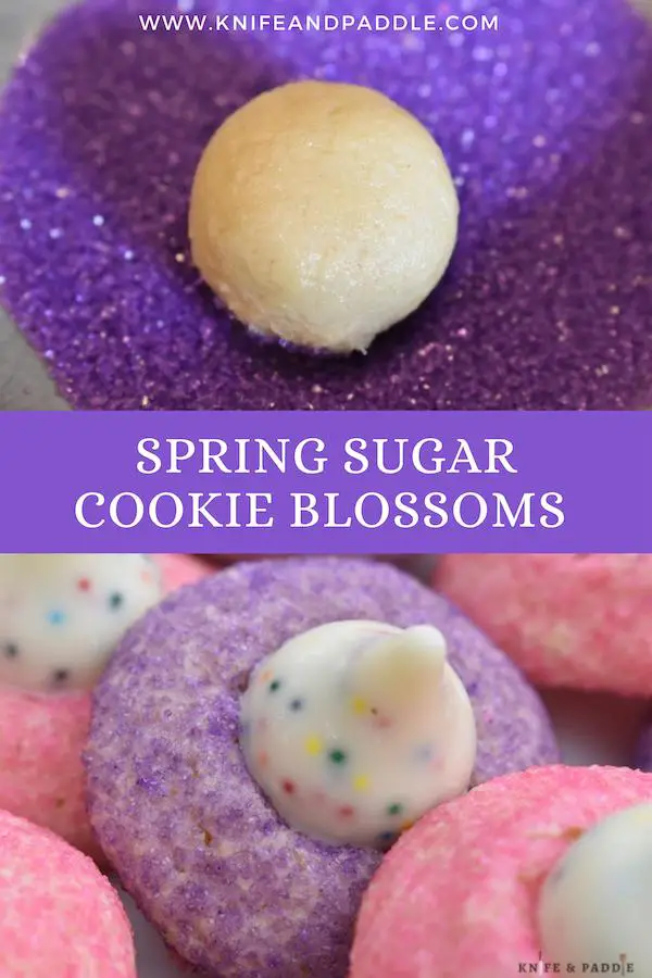Dough ball in purple decorator's sugar