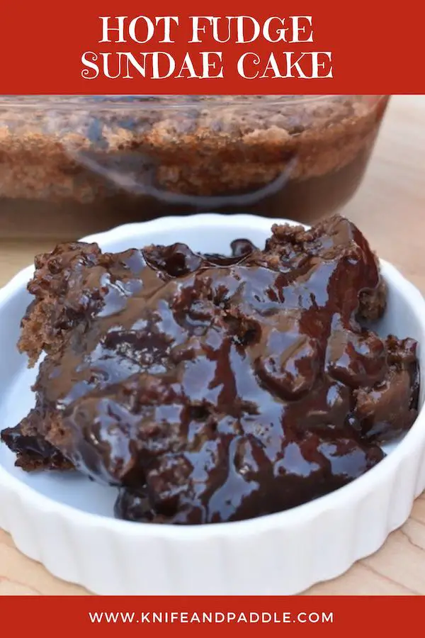 Gooey chocolate cake in a bowl