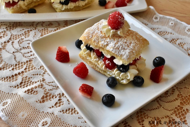 Mixed Berry Cream Puff on a plate