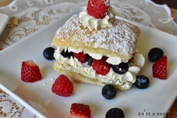 Pepperidge Farm Puff Pastry, heavy whipping cream and fresh fruit 