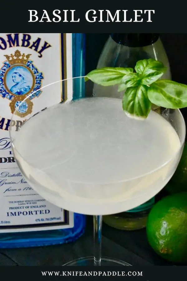 Basil gimlet, gin and simple syrup