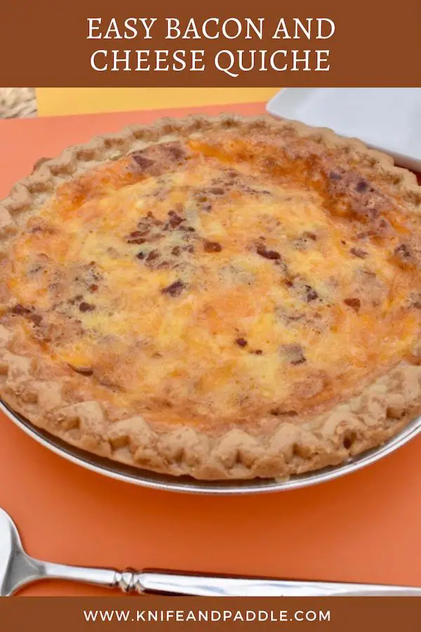 Eggs, cheddar cheese, parmesan cheese, half & half, bacon cooked in a flaky pie crust