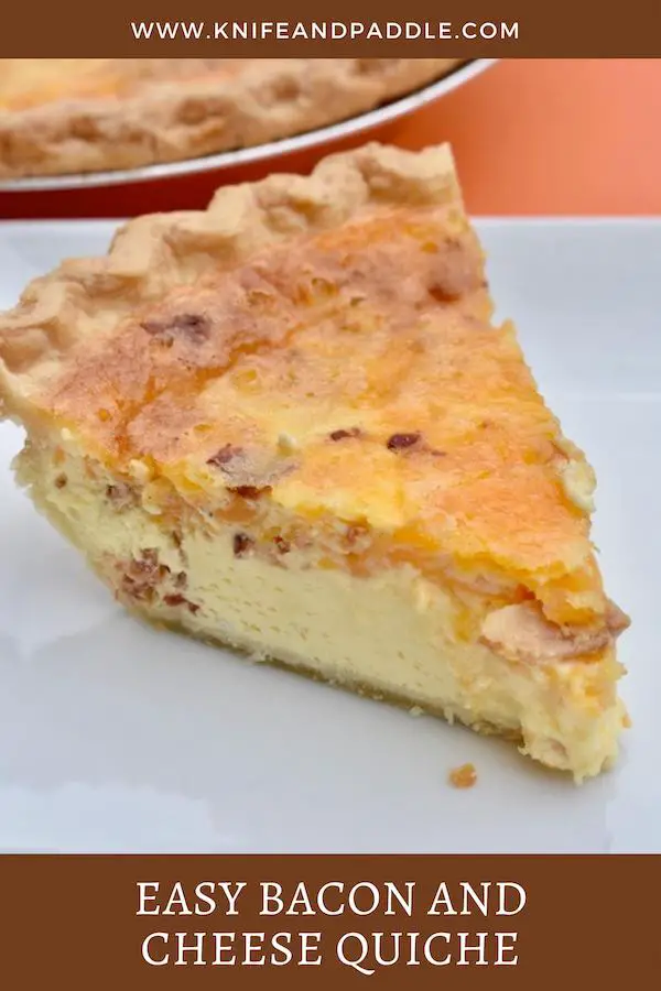Easy bacon and cheese quiche on a plate