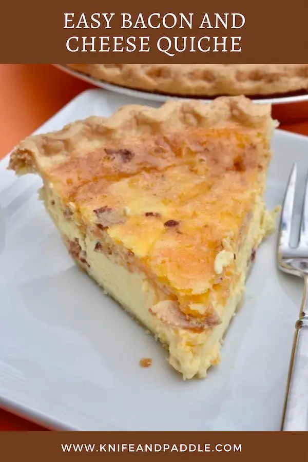 Easy bacon and cheese quiche on a plate