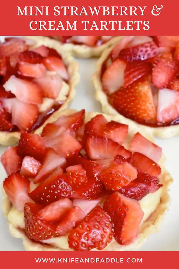 Mini Strawberry & Cream Tartlets on a plate