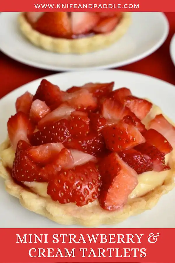 Mini Strawberry & Cream Tartlets on plates