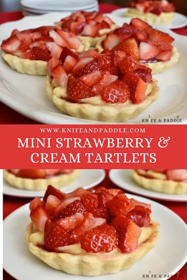 Mini Strawberry & Cream Tartlets on a plate