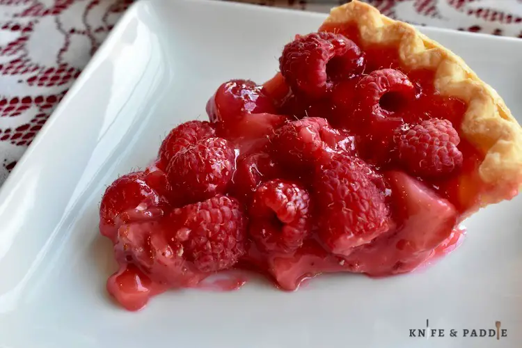 Slice of fruit pie on a plate