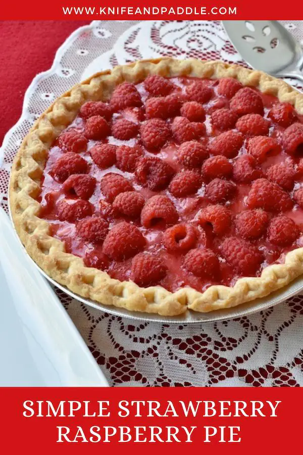 Strawberry Raspberry Pie in a pie plate