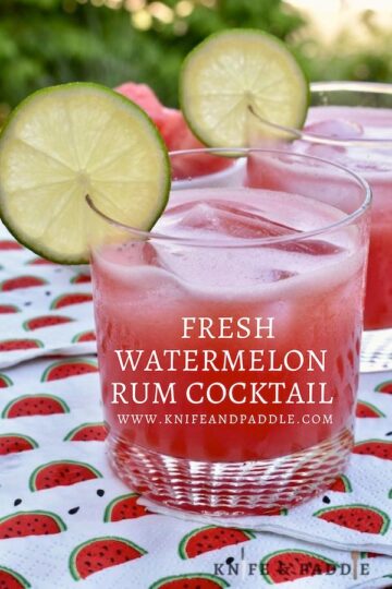 Fresh Watermelon Rum Cocktail • www.knifeandpaddle.com