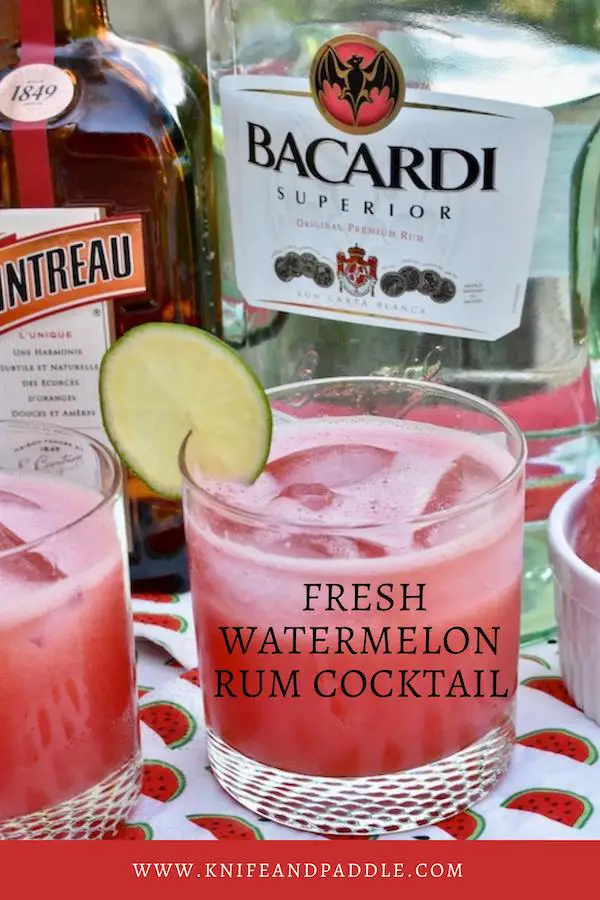 Fresh Watermelon Rum Cocktail • www.knifeandpaddle.com