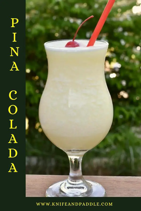 Pina colada in a hurricane glass