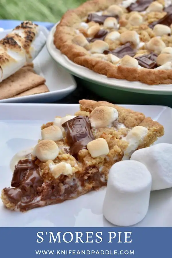 Slice of s'mores pie on a plate