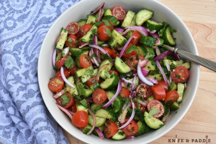 Fresh vegetables with homemade dressing in a bowl