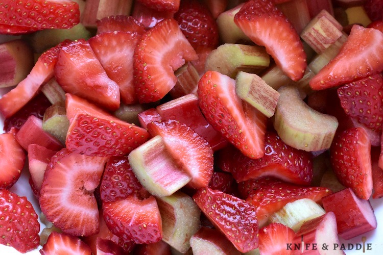 Strawberries and Rhubarb sliced