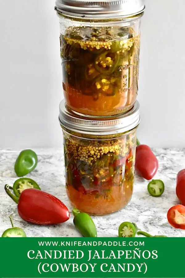 Candied Jalapeños (Cowboy Candy) in a mason jar