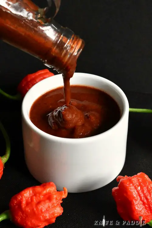 World's Hottest Condiment being poured into a bowl