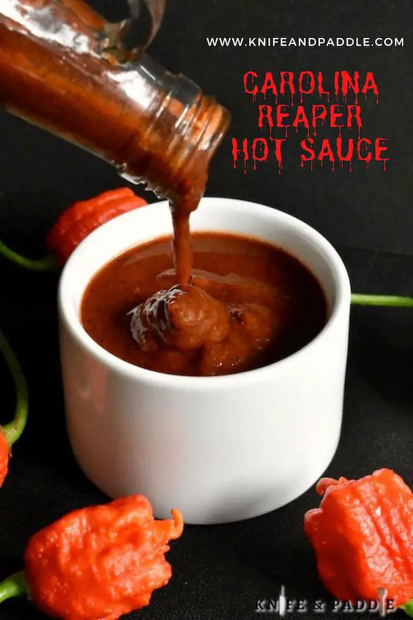 Carolina Reaper Hot Sauce poured into a bowl