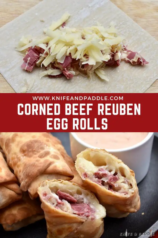 Food wrapper filled with Swiss Cheese, beef and sauerkraut 