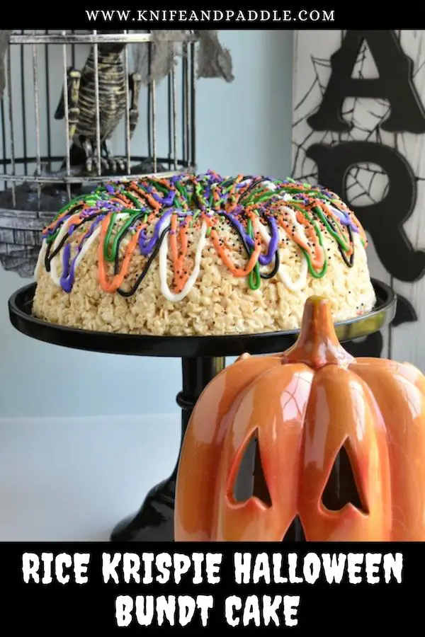 Halloween Rice Krispie Bundt Cake