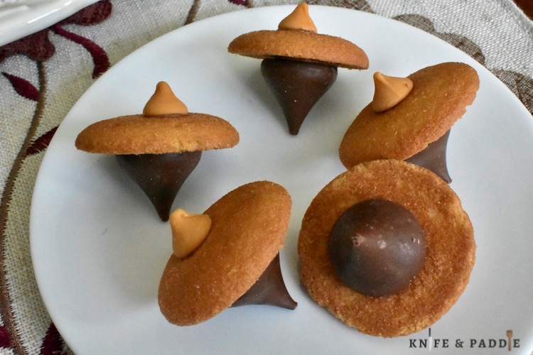Acorn Kiss Cookies on a plate