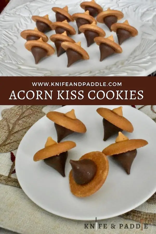 Acorn Kiss Cookies on plates
