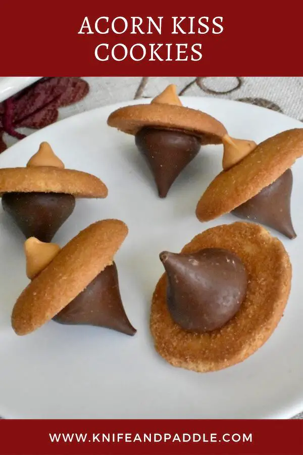Nilla Wafters, Hershey's Kisses, Chocolate Frosting and butterscotch chips in a cookie on a plate