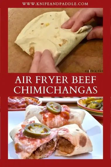 Air Fryer Beef Chimichangas • www.