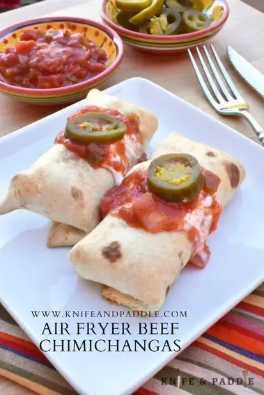 Air Fryer Beef Chimichangas