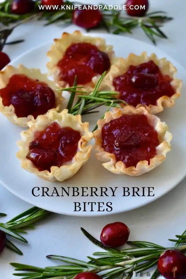 Cranberry Brie Bites on a plate