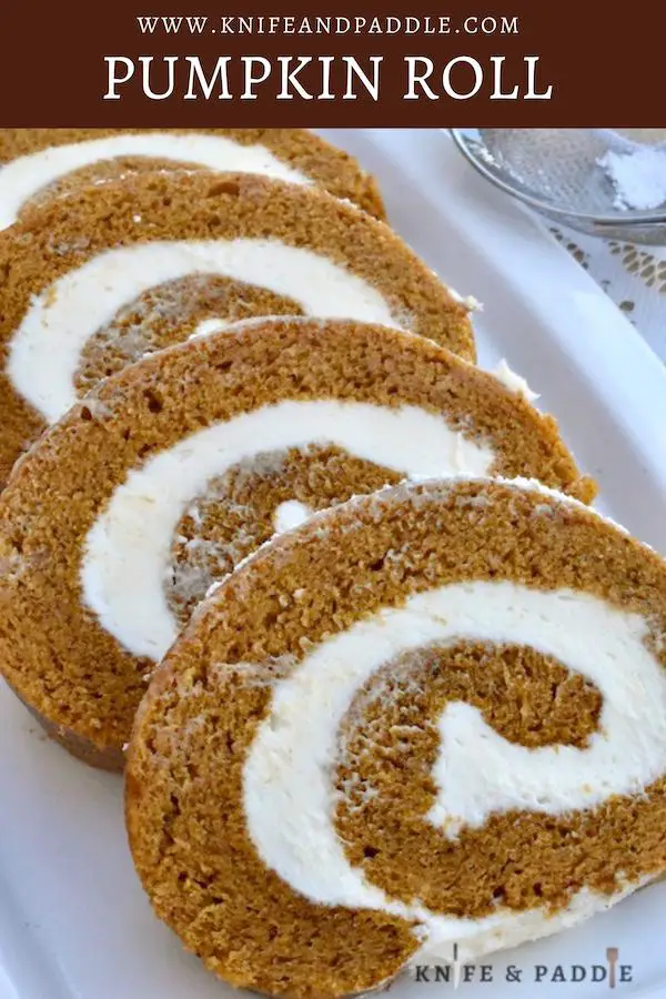 Pumpkin roll slices on a plate  