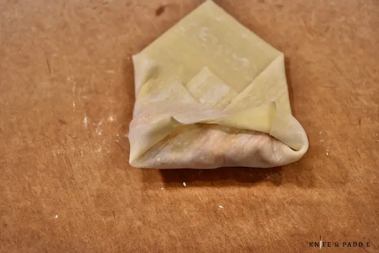 partially folded food wrapper