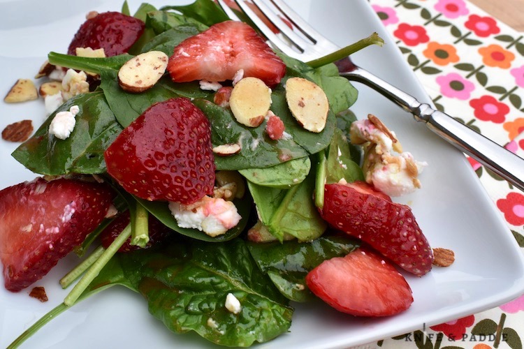 Strawberry Spinach Salad on a plate