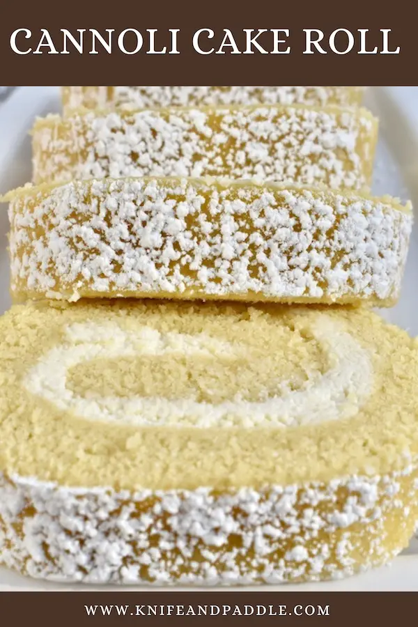 Italian Jelly Roll with ricotta cream filling on a plate